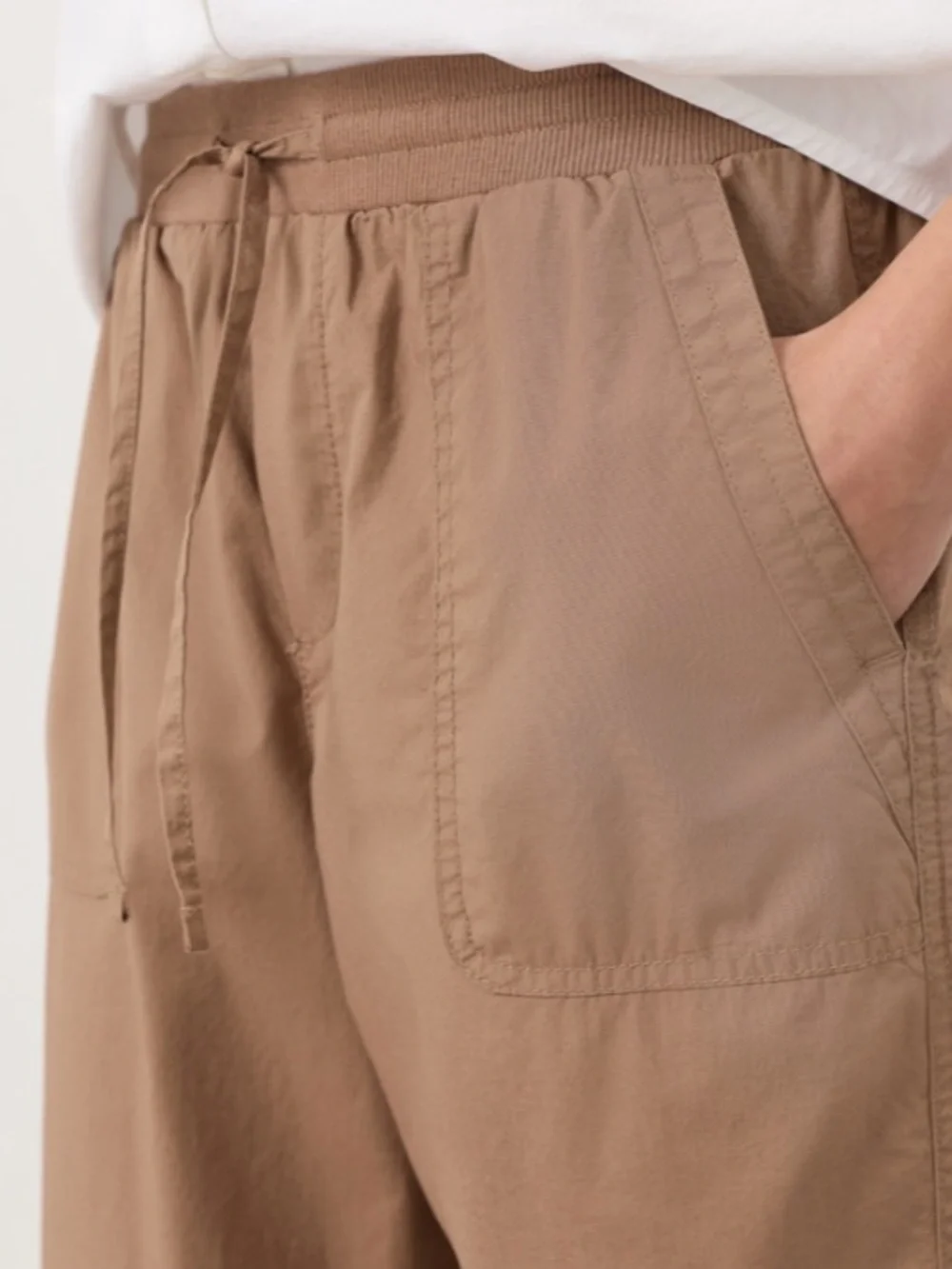PACT ORGANIC STRETCH POPLIN JOGGER SIZE LARGE IN DRIFTWOOD - Picture 5 of 10